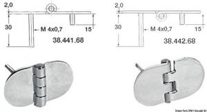 Cerniera inox 68,5x38,5 mm